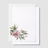 Pink Peony Green Leaves Overlay Vellum Uitnodigingen (Offset)