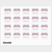 Pink Peony Greenery Dank u Stickers (Vel)