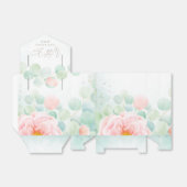 Pink Peony Greenery Eucalyptus Waterverf Weddensch Bedankdoosjes (Uitgevouwen)