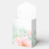 Pink Peony Greenery Eucalyptus Waterverf Weddensch Bedankdoosjes (Geopend)