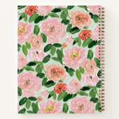 Pink Peony Greenery Personalized Name Recipe Notitieboek (Achterkant)