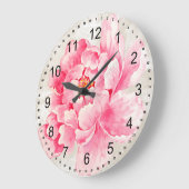 Pink Peony Grote Klok (Hoek)