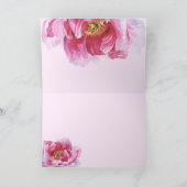 Pink Peony Happy Birthday Wenskaart Kaart (Binnen)
