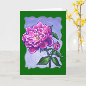 Pink Peony Happy Moederdag Kaart (Gele Bloem)