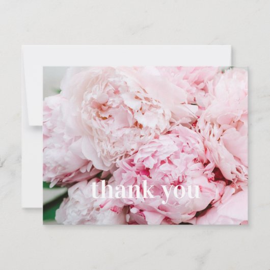Pink Peony Hartelijk dank voor Flat Kaart (Voorkant)