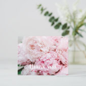 Pink Peony Hartelijk dank voor Flat Kaart (Staand voorkant)