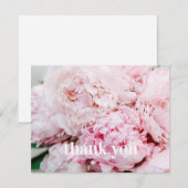 Pink Peony Hartelijk dank voor Flat Kaart (Voorkant / Achterkant)