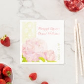 Pink Peony Ivory Faux Lace Wedding Servetten (Insitu)