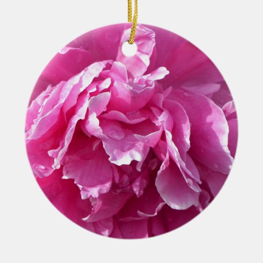 Pink Peony Keramisch Ornament (Voorkant)