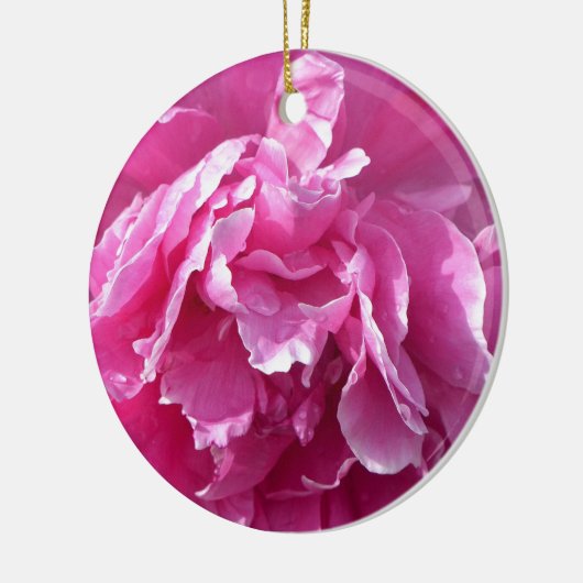 Pink Peony Keramisch Ornament (Links)