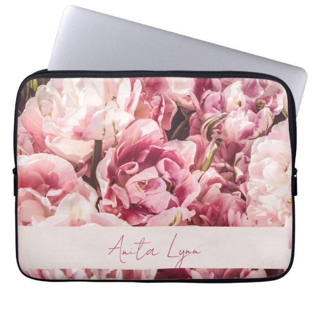 Pink Peony Laptop Sleeve (Voorkant)
