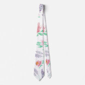 Pink Peony Lavender Floral Waterverf Pattern Stropdas (Voorkant)