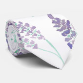 Pink Peony Lavender Floral Waterverf Pattern Stropdas (Opgerold)