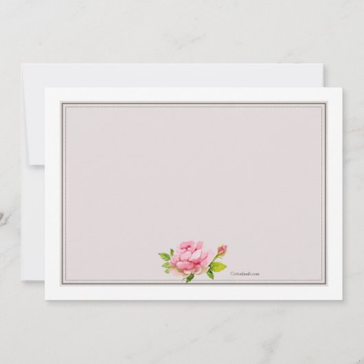 Pink Peony Lijst 2 uitnodiging (Achterkant)