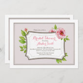 Pink Peony Lijst 2 uitnodiging (Voorkant / Achterkant)