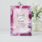 Pink Peony Marriage/Elopement Announement Aankondiging (Staand voorkant)