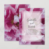 Pink Peony Marriage/Elopement Announement Aankondiging (Voorkant / Achterkant)