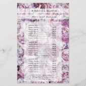 Pink Peony Monogram Salon Service Menu (Voorkant)