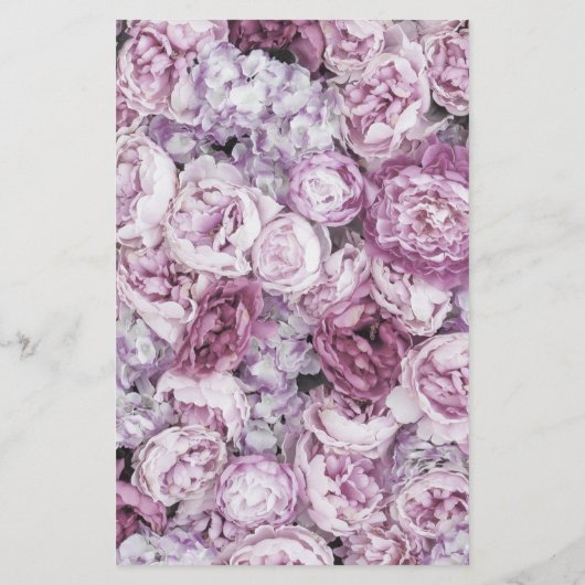 Pink Peony Monogram Salon Service Menu (Achterkant)