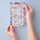 Pink Peony Monogram Salon Service Menu (Hand)