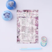 Pink Peony Monogram Salon Service Menu (Enkel)