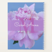 Pink Peony Paars Monogram Floral Planner (Achterkant)