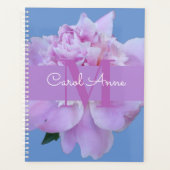 Pink Peony Paars Monogram Floral Planner (Voorkant)