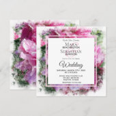 *~* Pink Peony Painting Artistieke AR1 bruiloft ui Kaart (Voorkant / Achterkant)