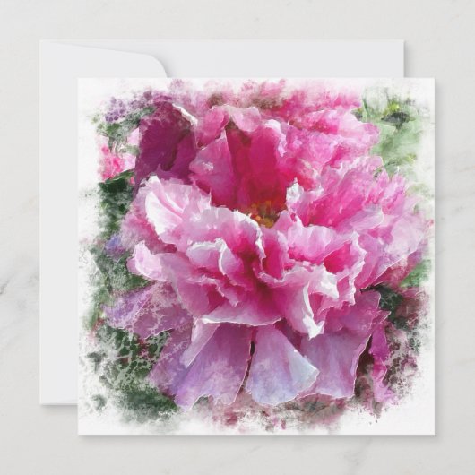 *~* Pink Peony Painting Artistieke AR1 bruiloft ui Kaart (Achterkant)