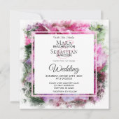 *~* Pink Peony Painting Artistieke AR1 bruiloft ui Kaart (Voorkant)