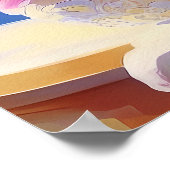 Pink Peony Painting, Peonies Flower Wall Art Poster (Hoek)