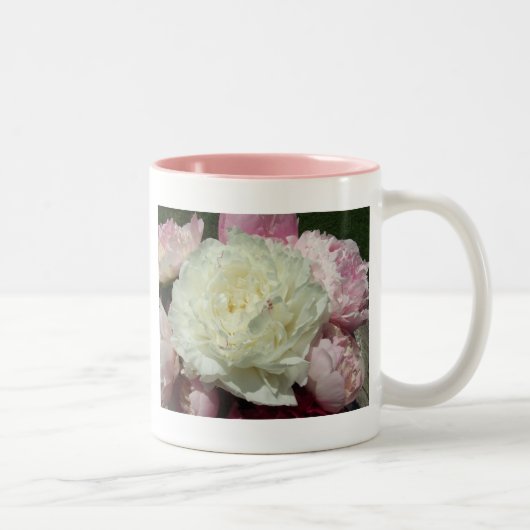 Pink Peony Peonies Floral Mok (Rechts)