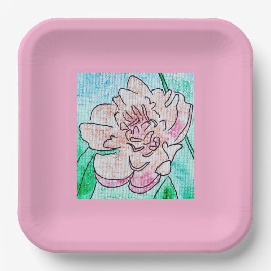 Pink Peony Pink Paper Bord (Voorkant)