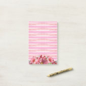 Pink Peony Post-it® Notes (Op bureau)