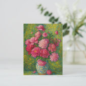 Pink Peony Postcard Briefkaart (Staand voorkant)