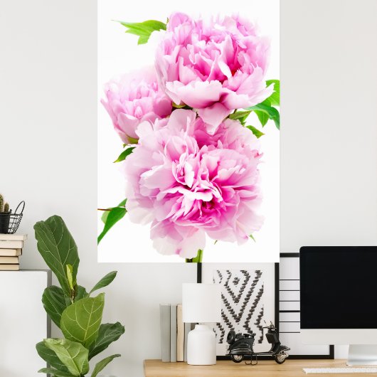Pink Peony Poster (Thuiskantoor)