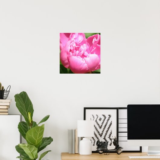 Pink Peony Poster (Thuiskantoor)