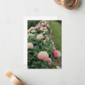 Pink Peony-rand Notitiekaartje (Voorkant / Achterkant in situ)