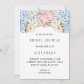 Pink Peony Romantic Blue Hydrangea Vrijgezellenfee Kaart (Voorkant)