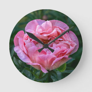 Pink Peony Ronde Klok