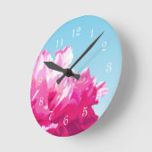Pink Peony Ronde Klok (Hoek)