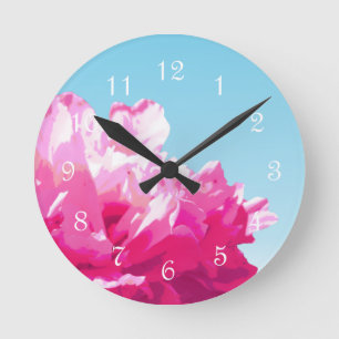Pink Peony Ronde Klok