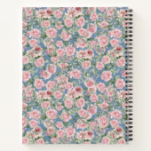 Pink Peony Roos gepersonaliseerde aangepaste naam Notitieboek (Achterkant)