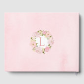 Pink Peony Roos Gold Baby shower Guestbook Gastenboek (Achterkant)