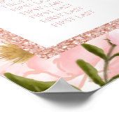 Pink Peony Roos Gold Baby shower Seating Chart Poster (Hoek)