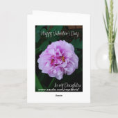 Pink Peony roos valentijn voor mijn dochter Feestdagen Kaart (Achterkant)