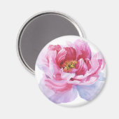 Pink Peony Round Magnet (Voorkant / Achterkant)