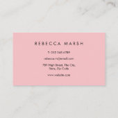 Pink Peony Rozen Floral Script Monogram Visitekaartje (Achterkant)