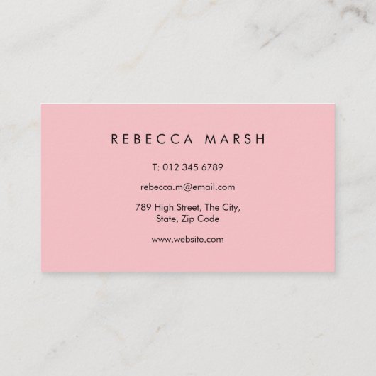 Pink Peony Rozen Floral Script Monogram Visitekaartje (Achterkant)