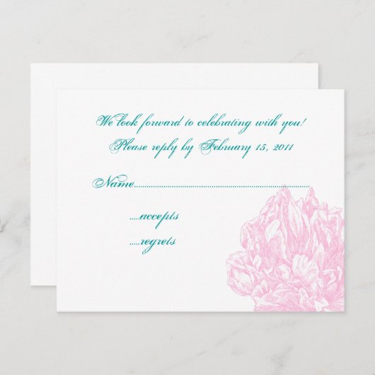 Pink Peony RSVP (Voorkant / Achterkant)